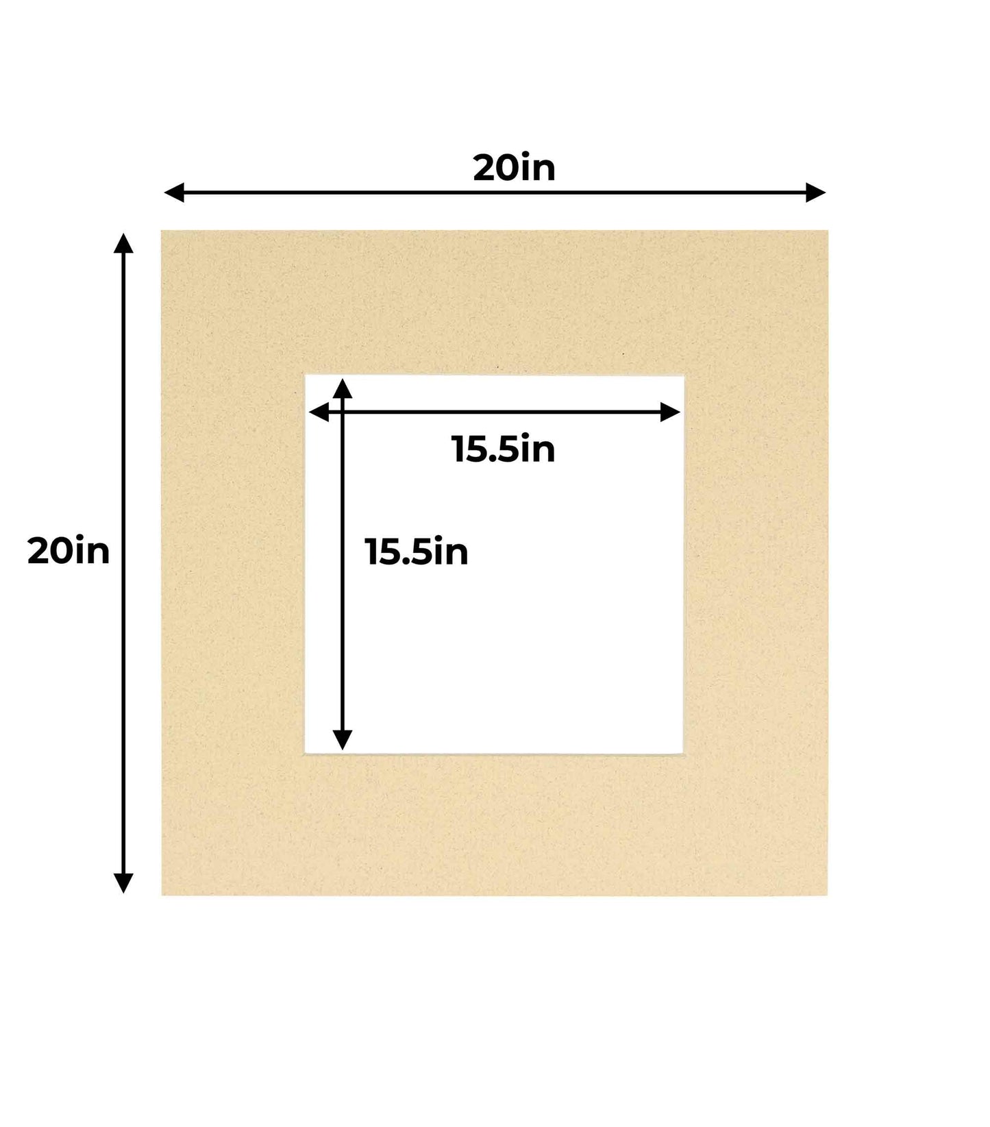 Pack of 25 Tan Precut Acid-Free Matboard Set with Clear Bags & Backings