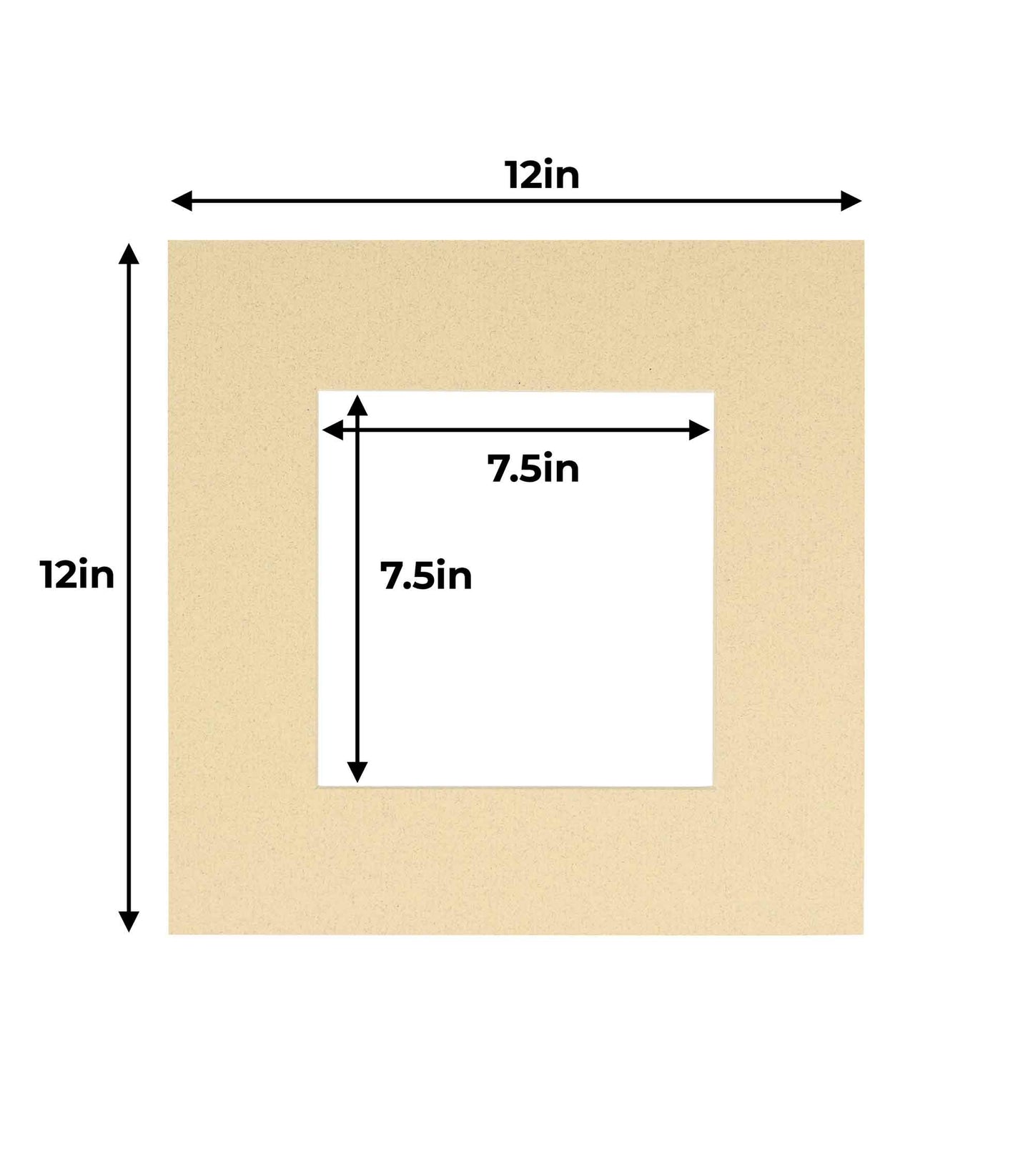 Pack of 10 Tan Precut Acid-Free Matboard Set with Clear Bags & Backings