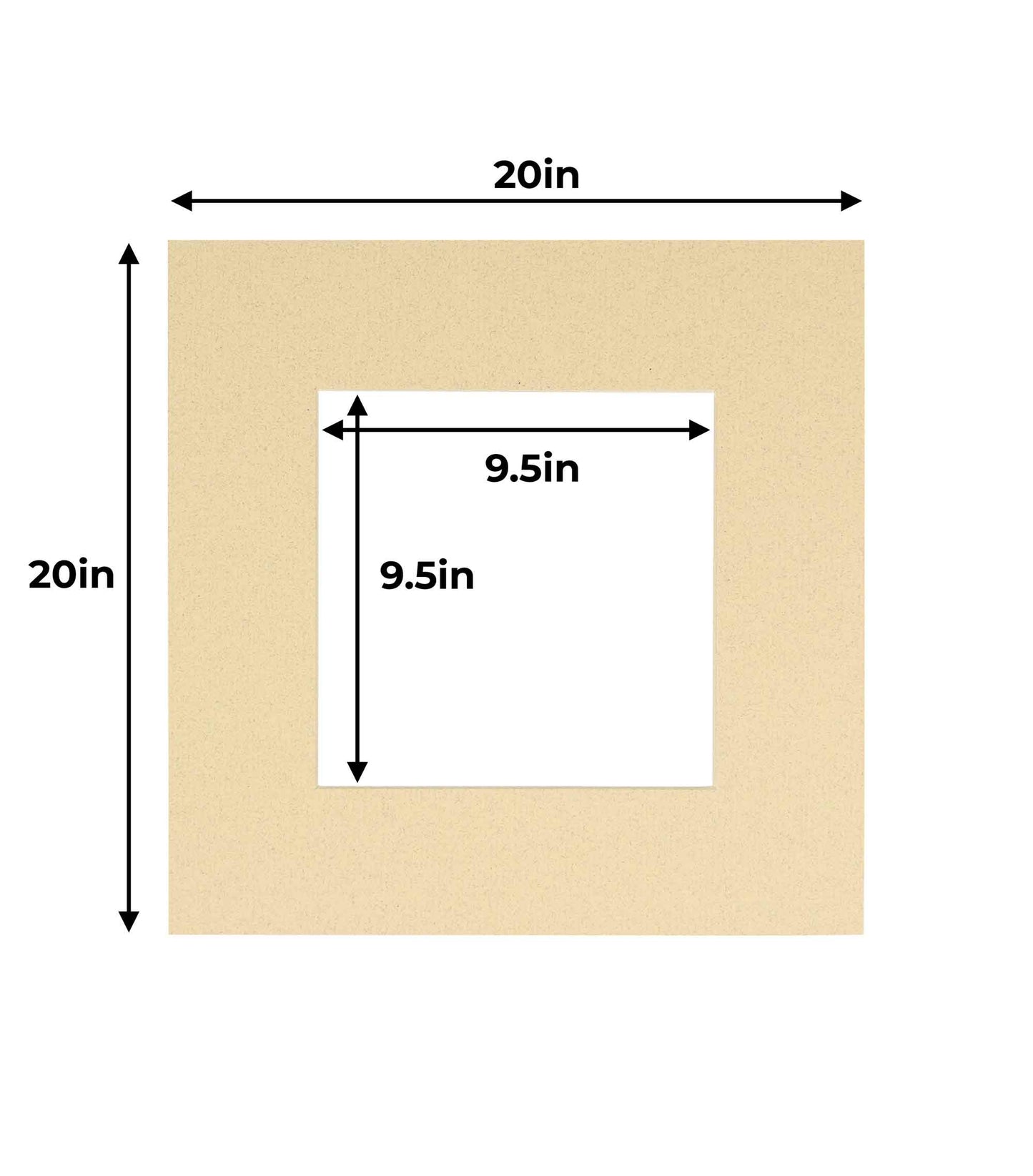 Pack of 10 Tan Precut Acid-Free Matboard Set with Clear Bags & Backings
