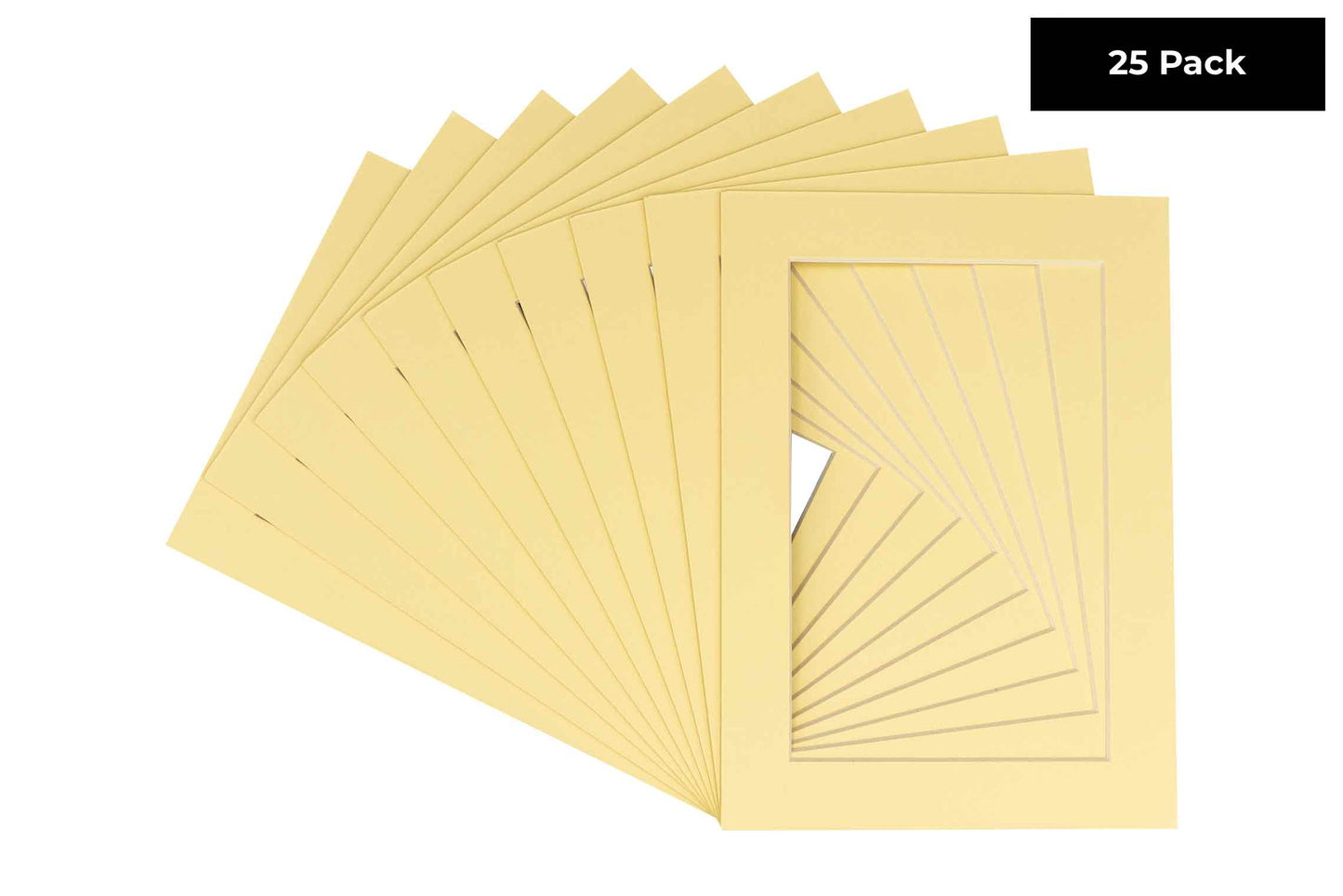 Pack of 25 Soft Yellow Precut Acid-Free Matboards