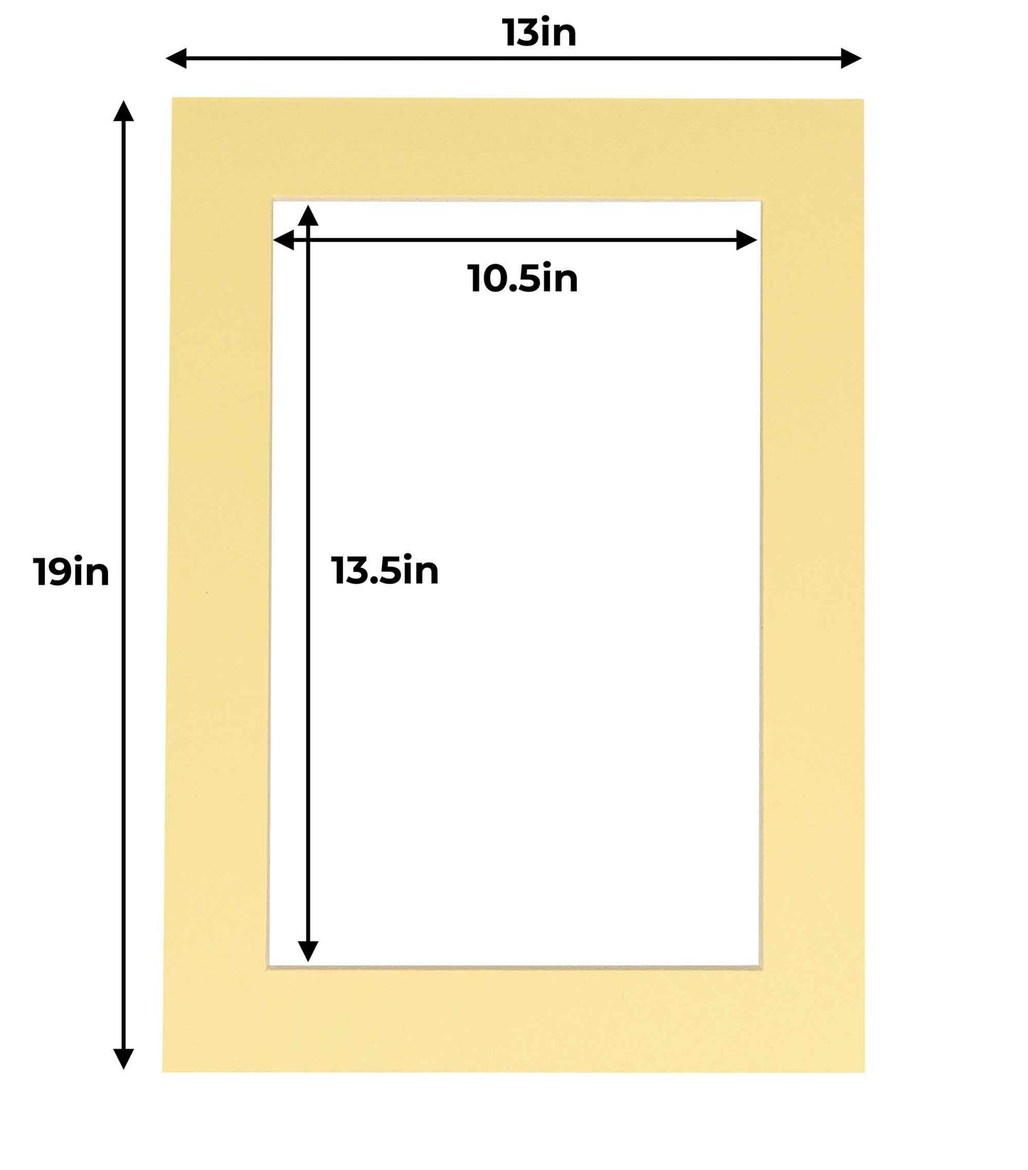 Soft Yellow Precut Acid-Free Matboard Set with Clear Bag & Backing