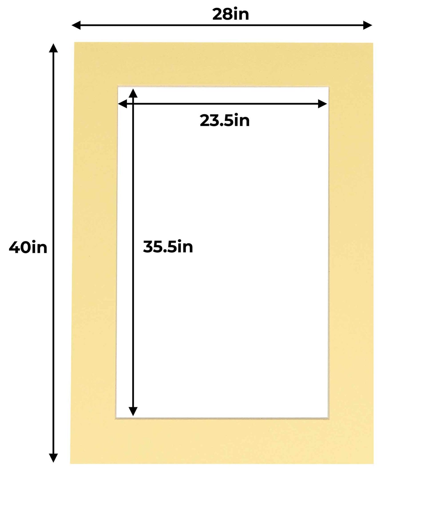 Soft Yellow Precut Acid-Free Matboard Set with Clear Bag & Backing