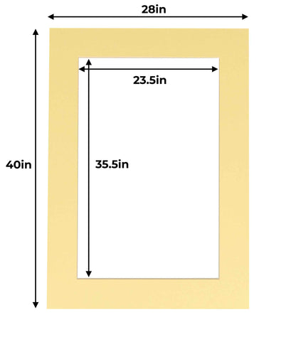 Soft Yellow Precut Acid-Free Matboard Set with Clear Bag & Backing