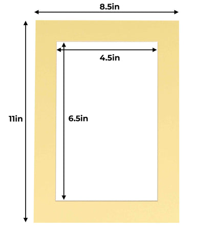 Soft Yellow Precut Acid-Free Matboard Set with Clear Bag & Backing