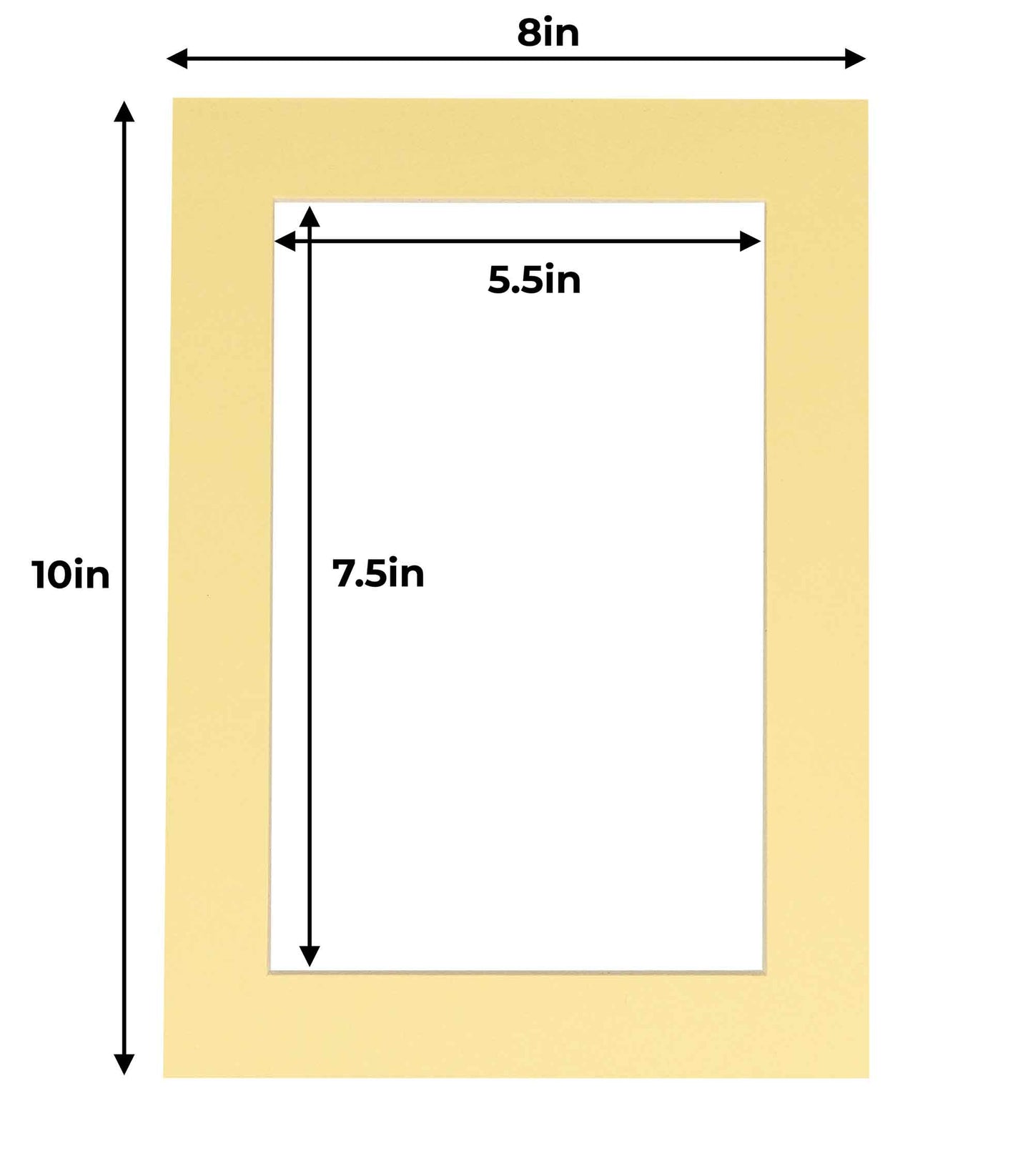 Pack of 10 Soft Yellow Precut Acid-Free Matboards