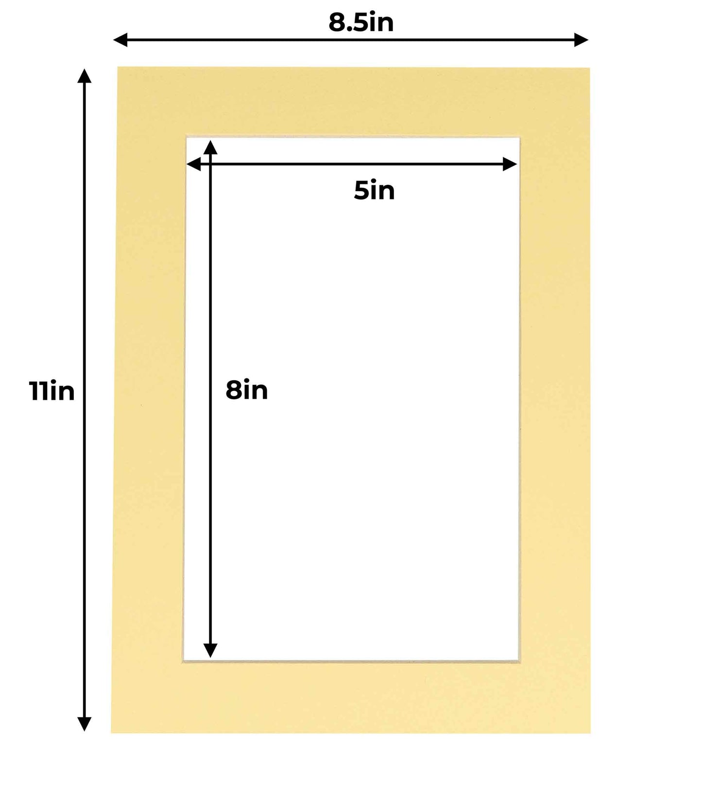Soft Yellow Precut Acid-Free Matboard Set with Clear Bag & Backing
