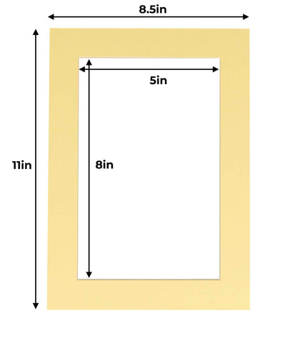 Soft Yellow Precut Acid-Free Matboard Set with Clear Bag & Backing