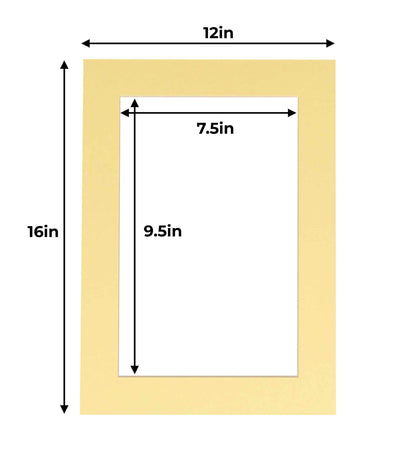 Soft Yellow Precut Acid-Free Matboard Set with Clear Bag & Backing