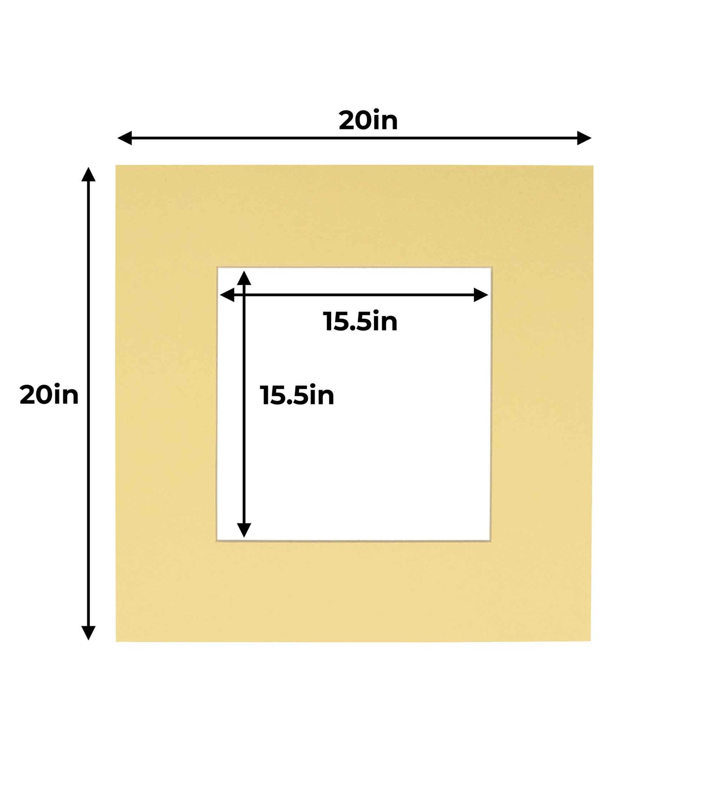 Pack of 10 Soft Yellow Precut Acid-Free Matboards