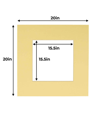 Pack of 10 Soft Yellow Precut Acid-Free Matboards