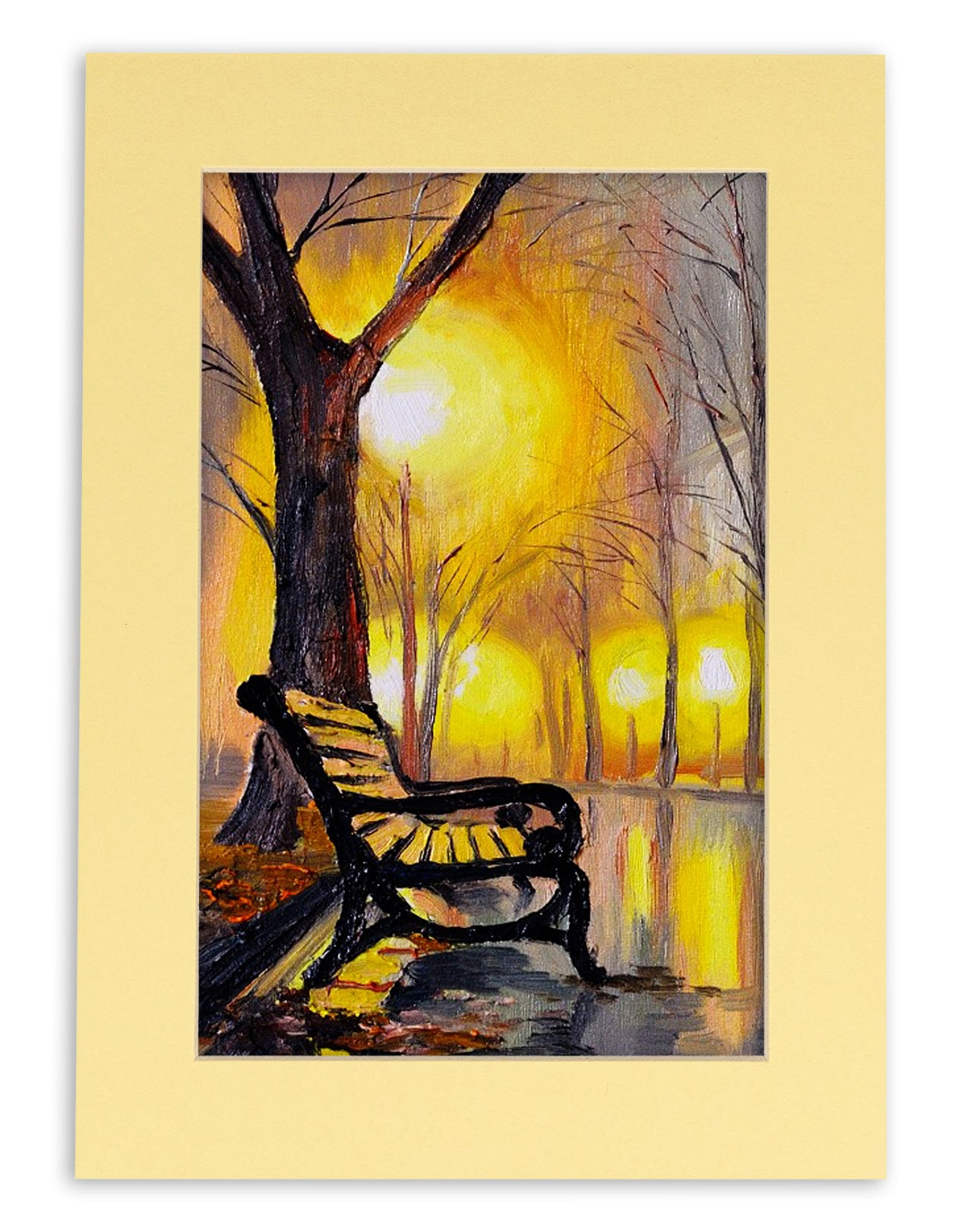 Soft Yellow Precut Acid-Free Matboard Set with Clear Bag & Backing