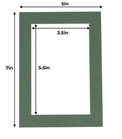 Pack of 10 Hunter Green Precut Acid-Free Matboard Set with Clear Bags & Backings