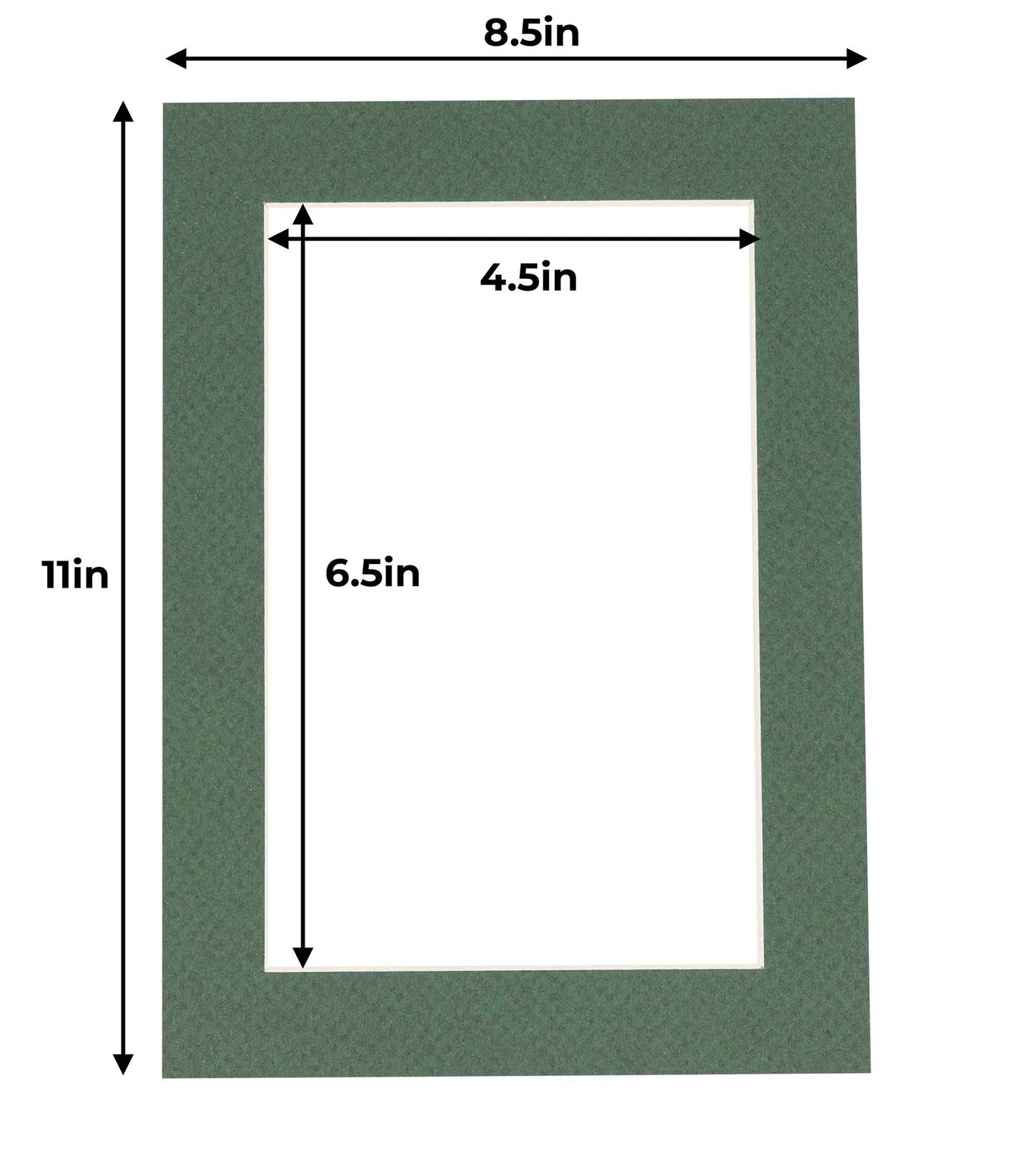 Pack of 10 Hunter Green Precut Acid-Free Matboard Set with Clear Bags & Backings