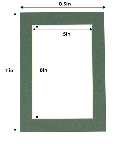 Pack of 10 Hunter Green Precut Acid-Free Matboards