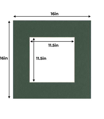 Pack of 10 Hunter Green Precut Acid-Free Matboard Set with Clear Bags & Backings