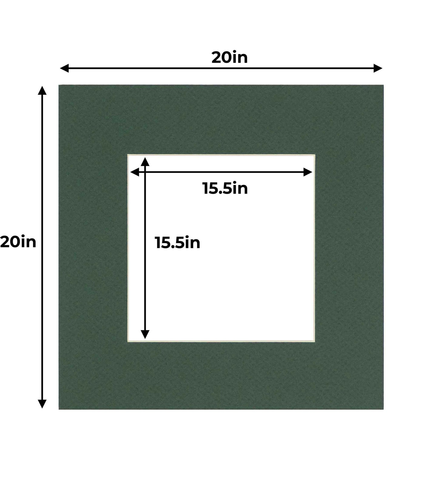Pack of 10 Hunter Green Precut Acid-Free Matboard Set with Clear Bags & Backings