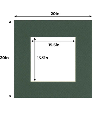 Pack of 10 Hunter Green Precut Acid-Free Matboard Set with Clear Bags & Backings