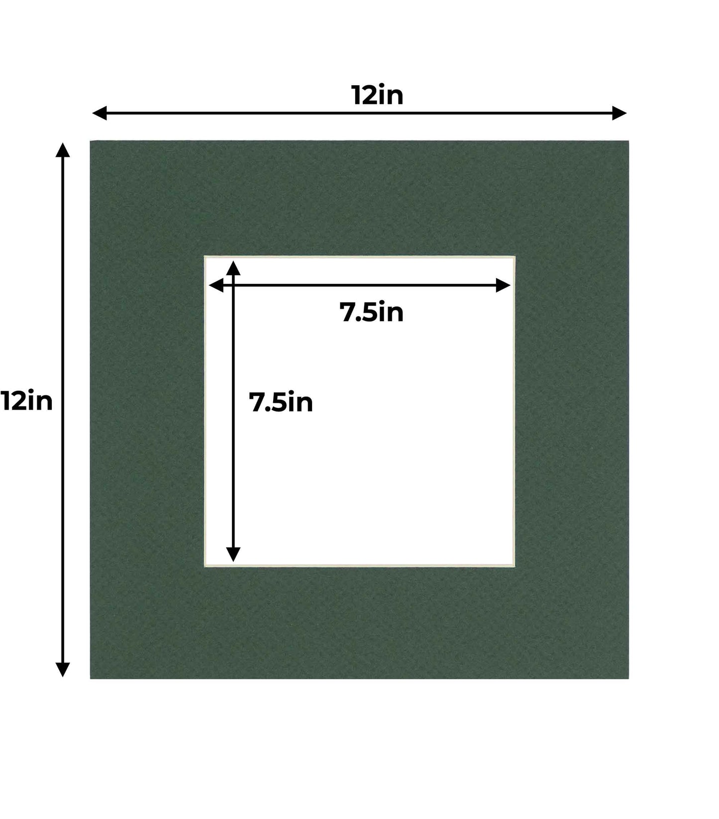 Pack of 10 Hunter Green Precut Acid-Free Matboard Set with Clear Bags & Backings