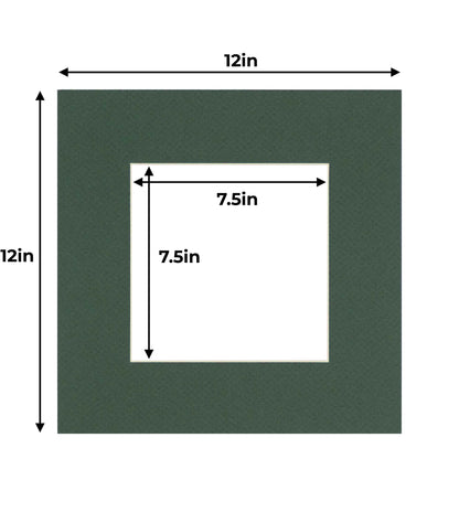 Pack of 10 Hunter Green Precut Acid-Free Matboard Set with Clear Bags & Backings