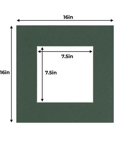Pack of 10 Hunter Green Precut Acid-Free Matboard Set with Clear Bags & Backings
