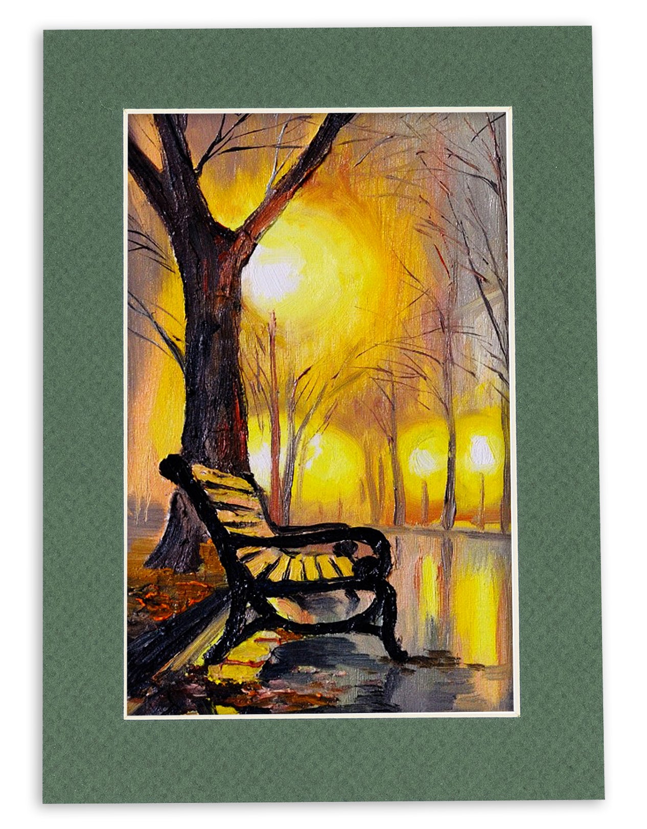 Hunter Green Precut Acid-Free Matboard Set with Clear Bag & Backing
