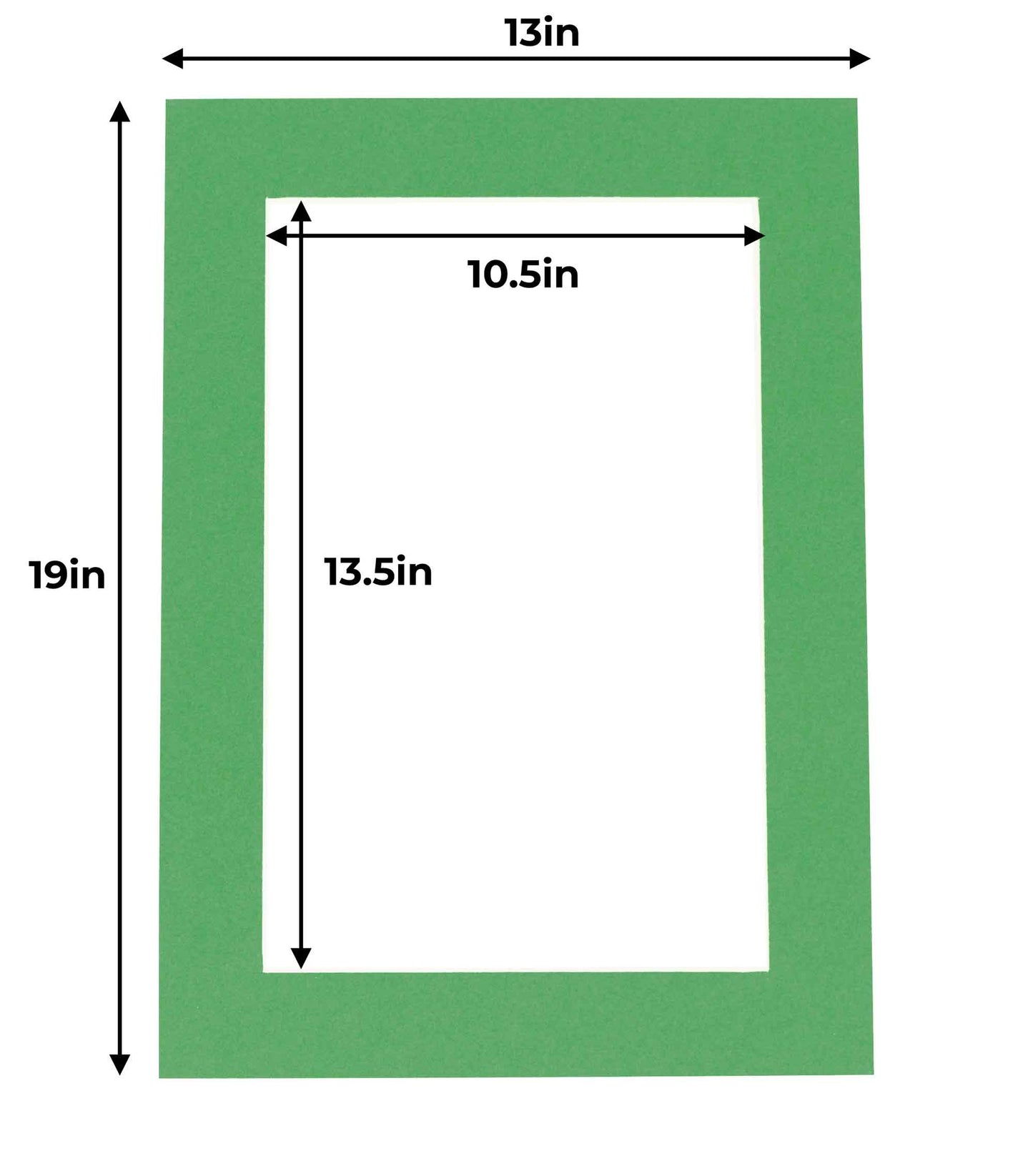 Pack of 10 Bright Green Precut Acid-Free Matboard Set with Clear Bags & Backings