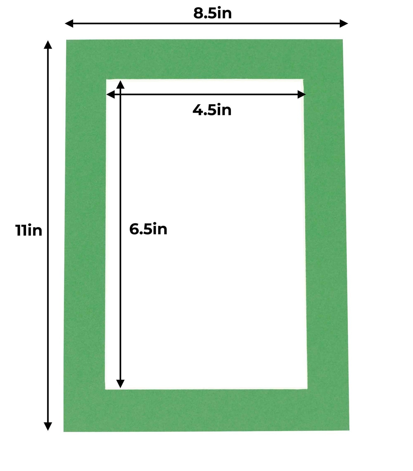 Pack of 10 Bright Green Precut Acid-Free Matboards