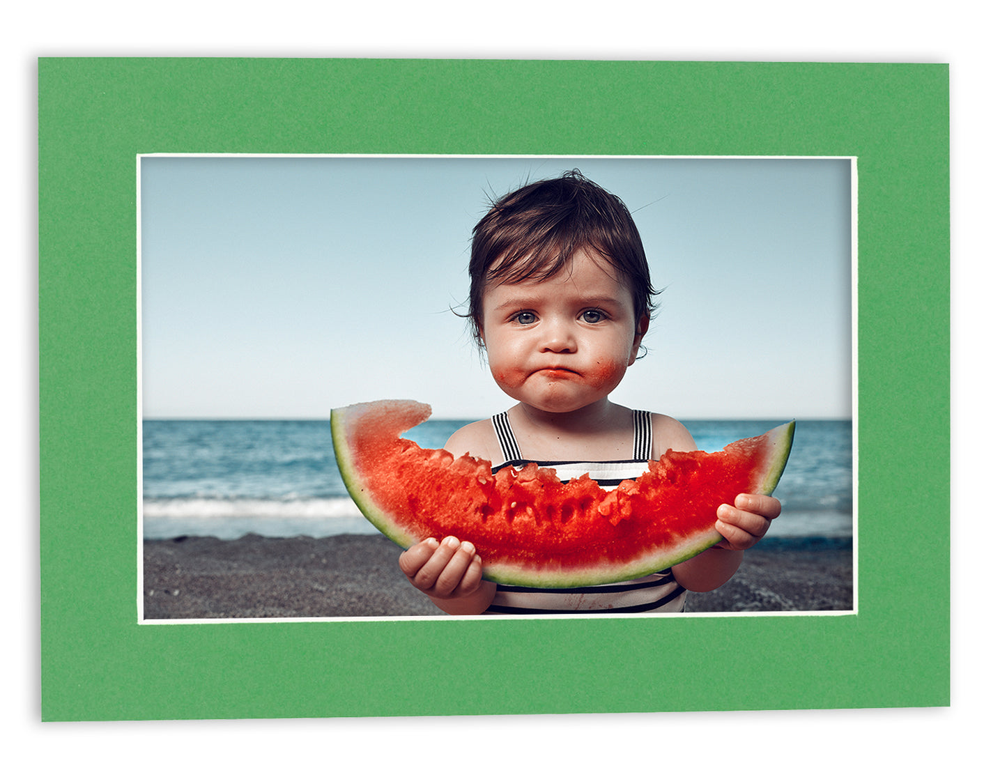 Bright Green Precut Acid-Free Matboard Set with Clear Bag & Backing