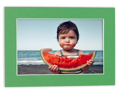 Bright Green Precut Acid-Free Matboard Set with Clear Bag & Backing