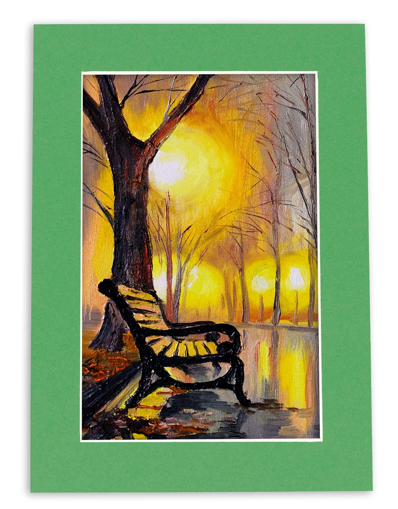 Bright Green Precut Acid-Free Matboard Set with Clear Bag & Backing