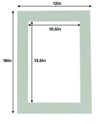 Pack of 10 Honeydew Green Precut Acid-Free Matboards