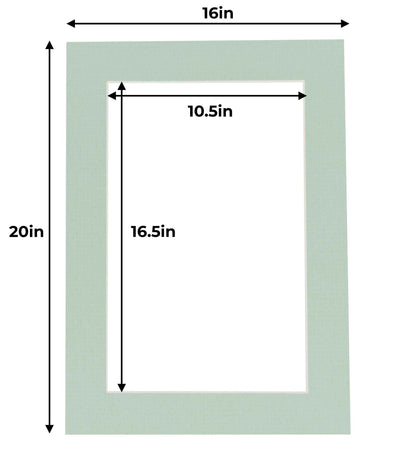 Pack of 10 Honeydew Green Precut Acid-Free Matboards