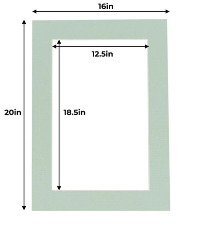 Pack of 10 Honeydew Green Precut Acid-Free Matboards