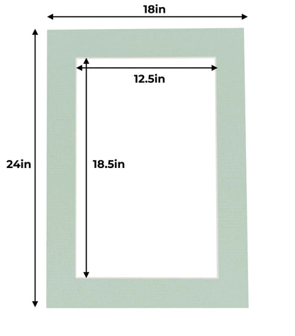 Pack of 10 Honeydew Green Precut Acid-Free Matboards