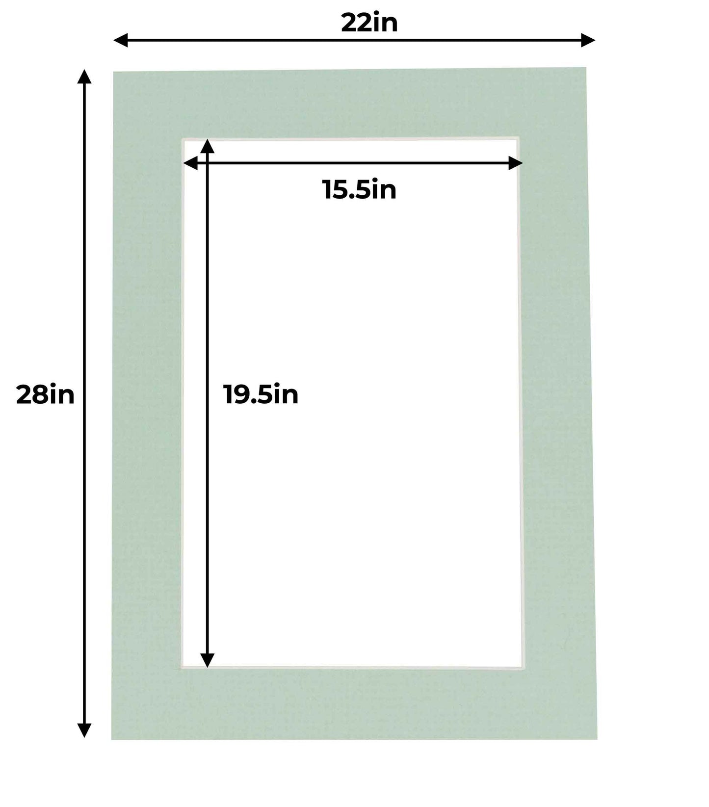 Pack of 10 Honeydew Green Precut Acid-Free Matboards