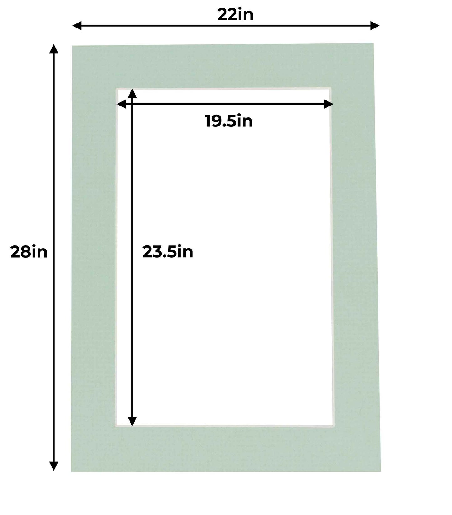 Pack of 10 Honeydew Green Precut Acid-Free Matboards
