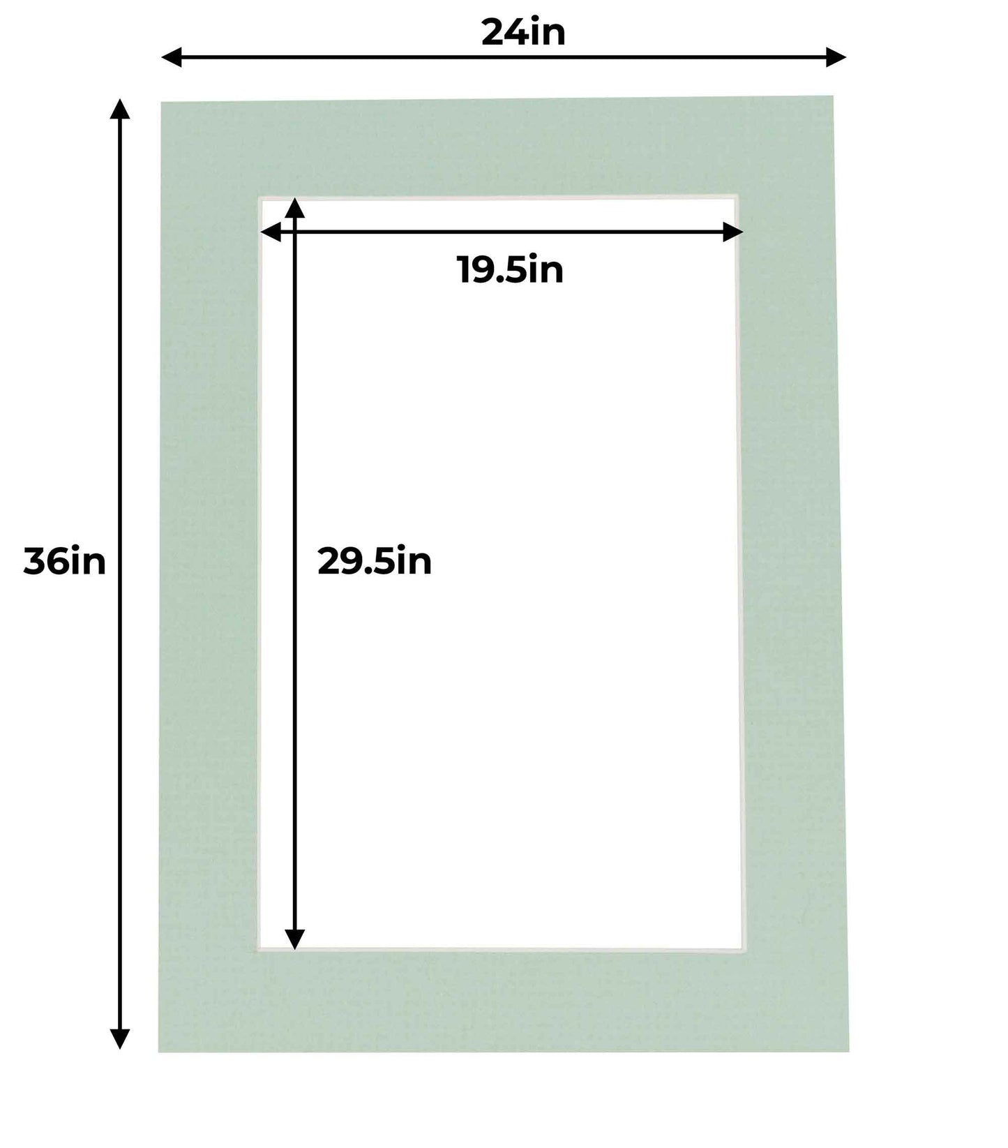 Pack of 25 Honeydew Green Precut Acid-Free Matboard Set with Clear Bags & Backings