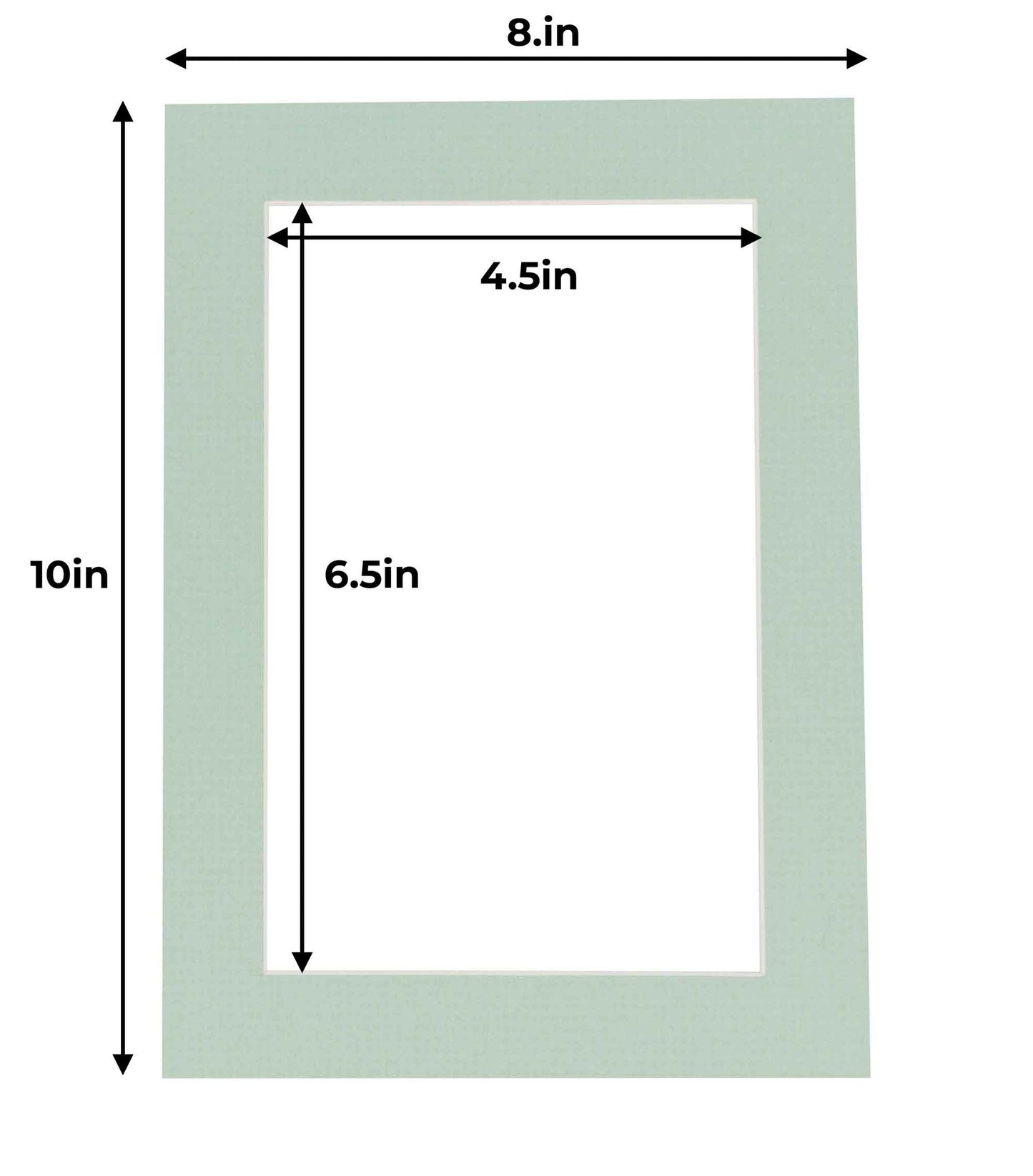 Pack of 25 Honeydew Green Precut Acid-Free Matboard Set with Clear Bags & Backings