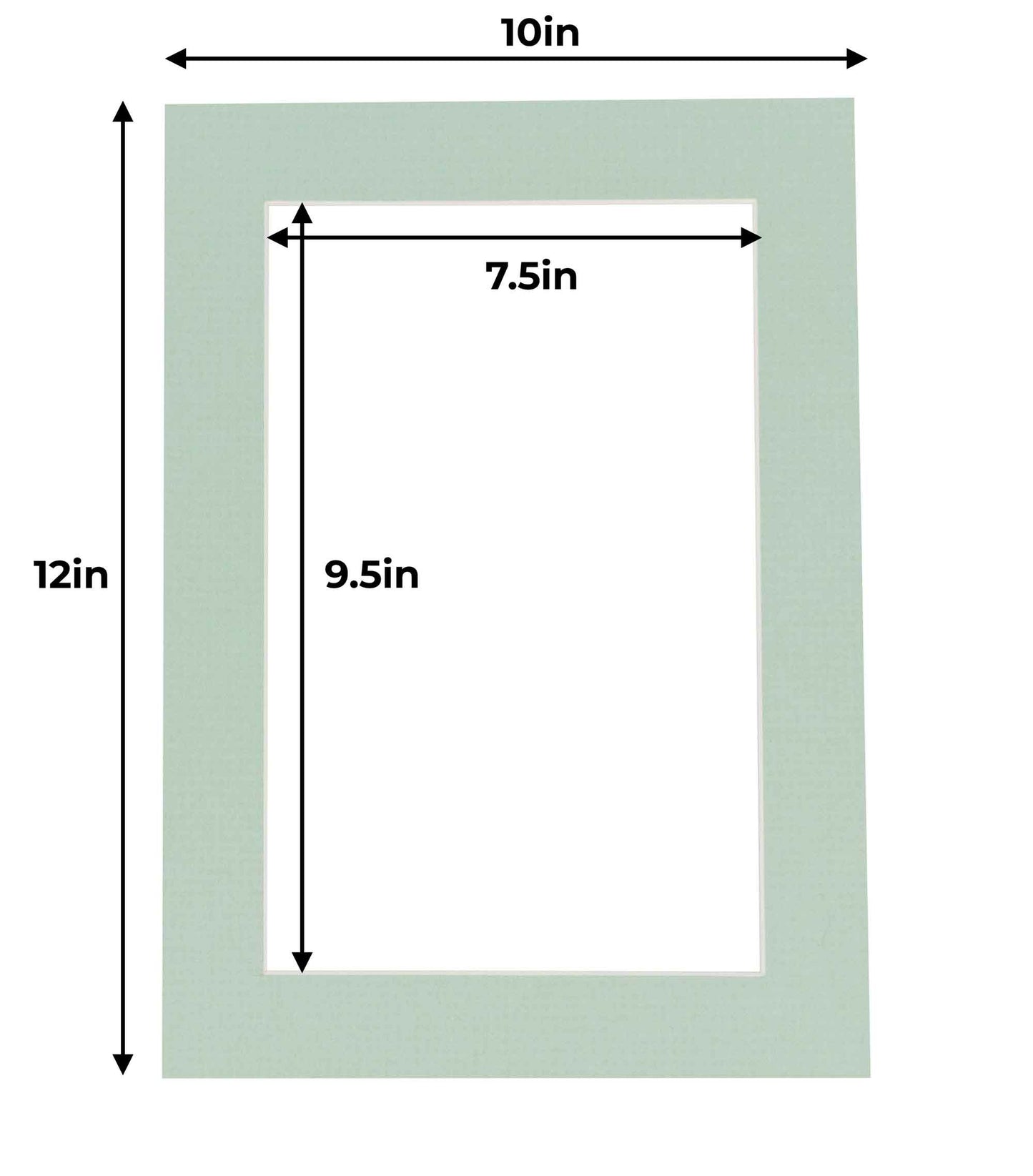 Pack of 10 Honeydew Green Precut Acid-Free Matboards