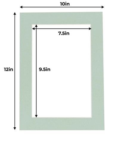 Pack of 10 Honeydew Green Precut Acid-Free Matboards