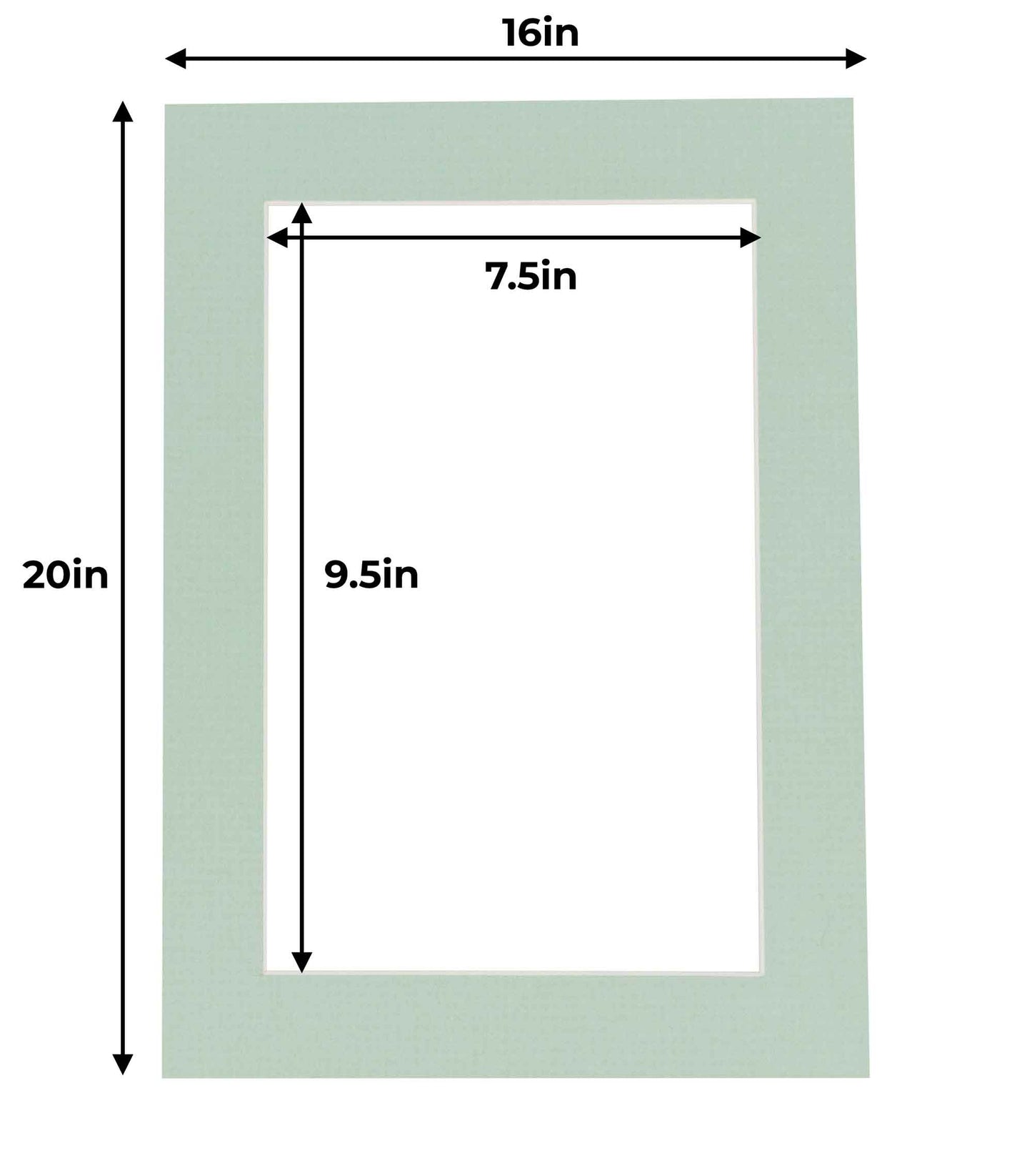 Pack of 25 Honeydew Green Precut Acid-Free Matboard Set with Clear Bags & Backings