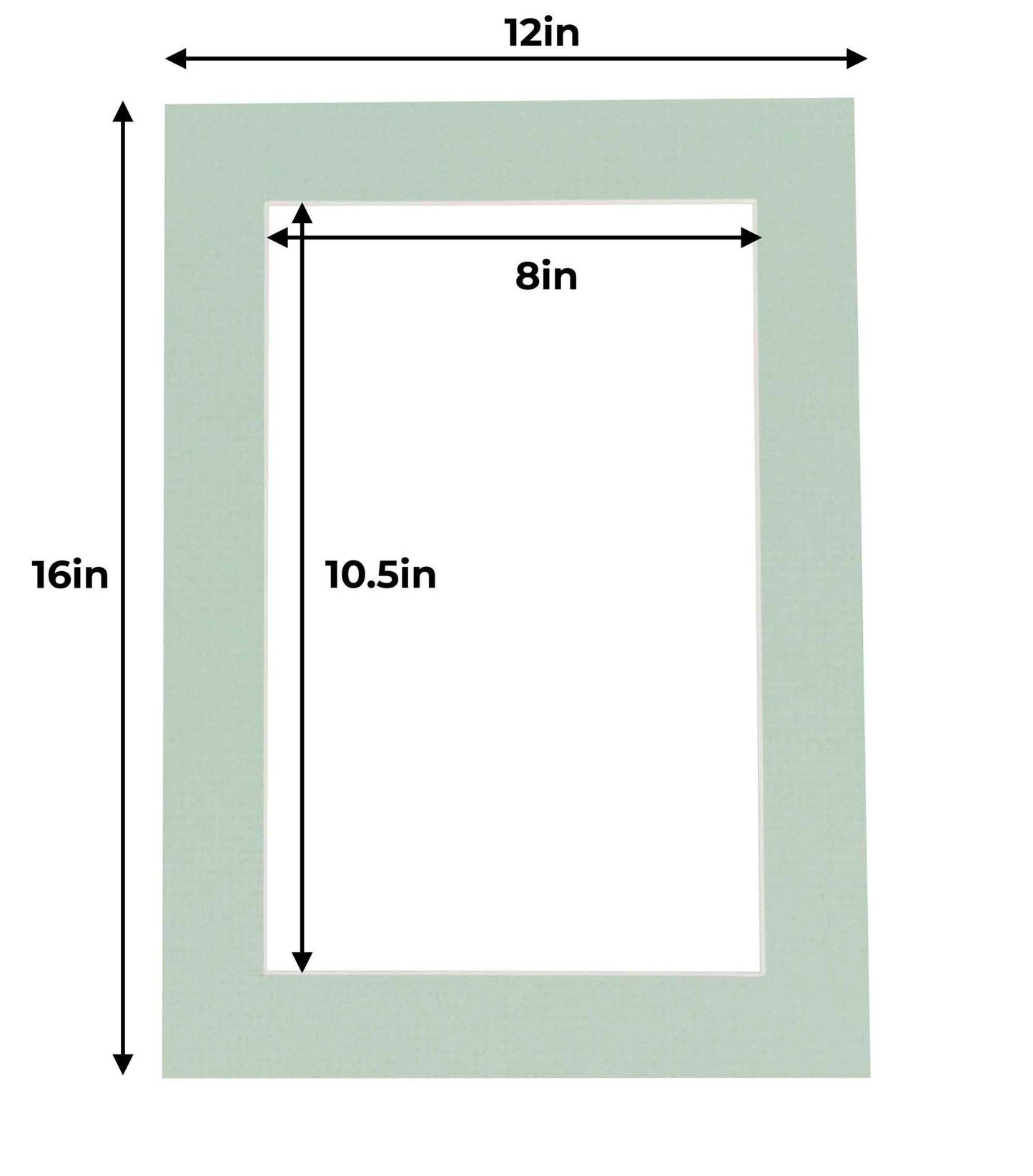 Pack of 25 Honeydew Green Precut Acid-Free Matboard Set with Clear Bags & Backings