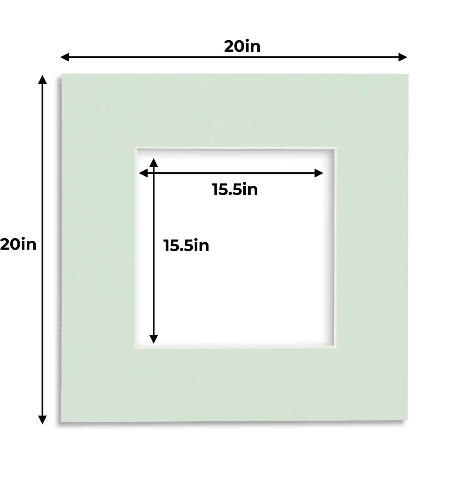 Honeydew Green Precut Acid-Free Matboard Set with Clear Bag & Backing