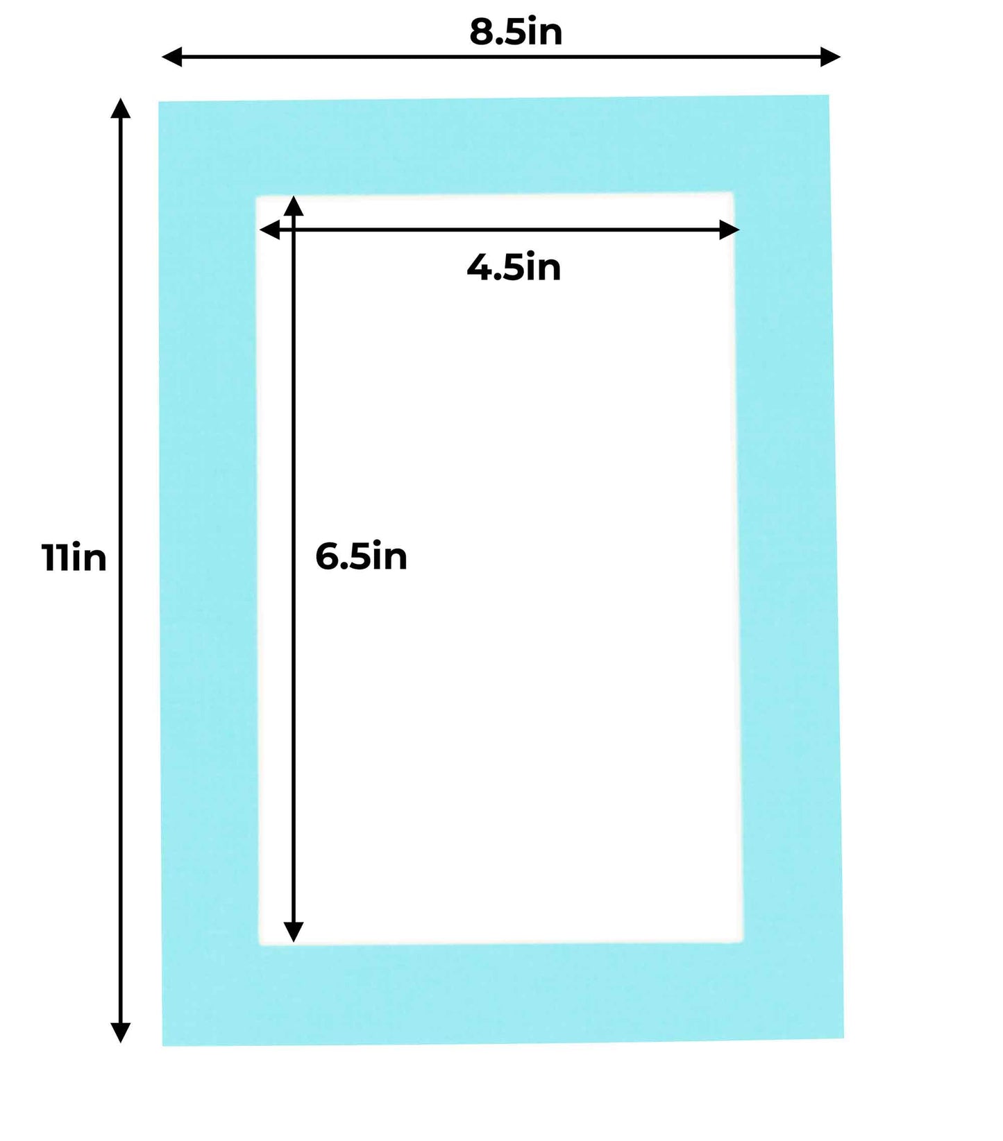 Pack of 25 Aquamarine Blue Precut Acid-Free Matboard Set with Clear Bags & Backings