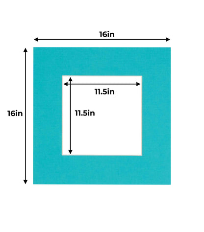 Pack of 25 Aquamarine Blue Precut Acid-Free Matboard Set with Clear Bags & Backings