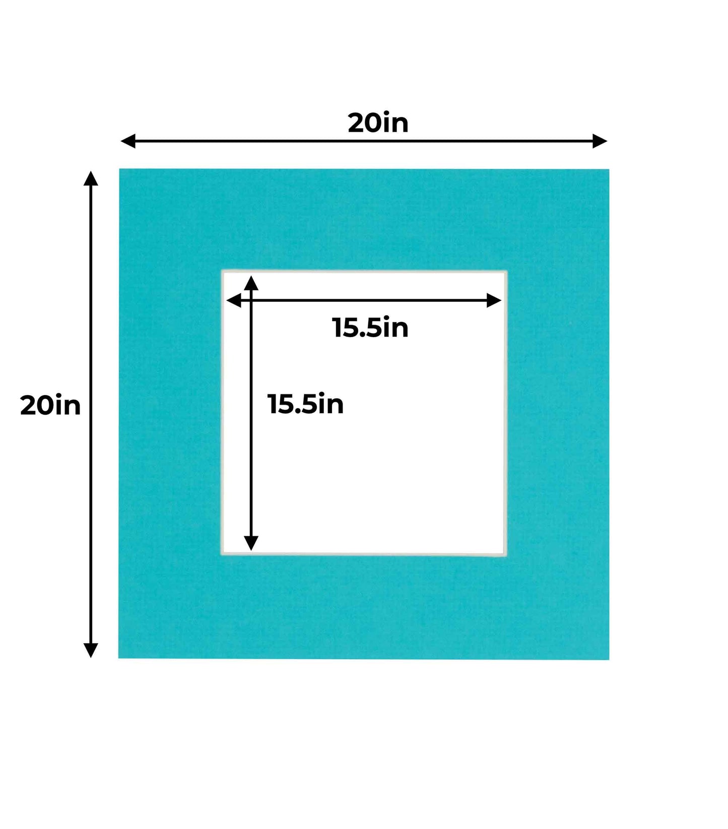 Pack of 25 Aquamarine Blue Precut Acid-Free Matboard Set with Clear Bags & Backings