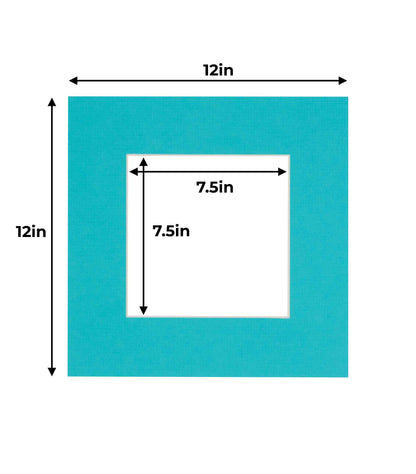 Pack of 25 Aquamarine Blue Precut Acid-Free Matboard Set with Clear Bags & Backings