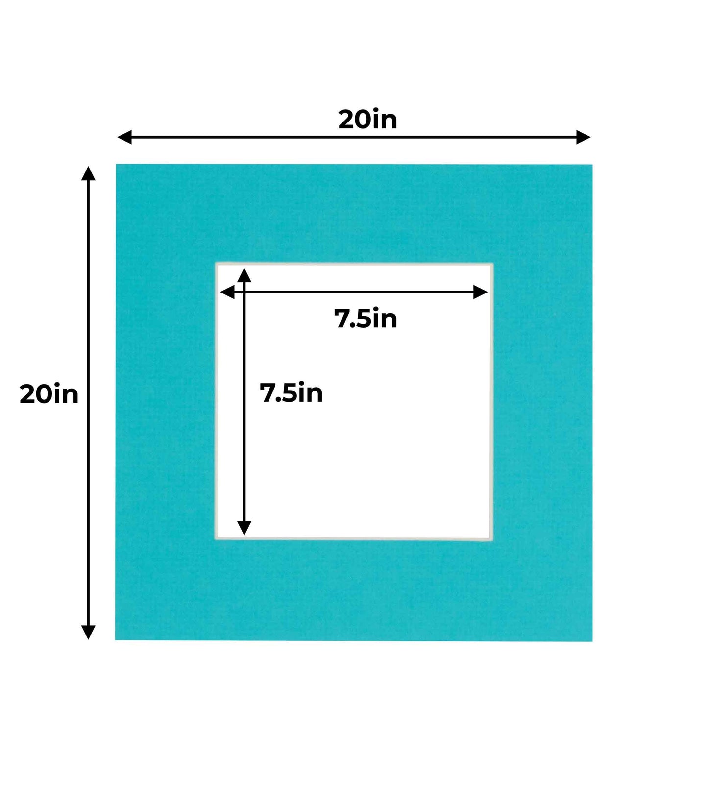 Pack of 25 Aquamarine Blue Precut Acid-Free Matboard Set with Clear Bags & Backings