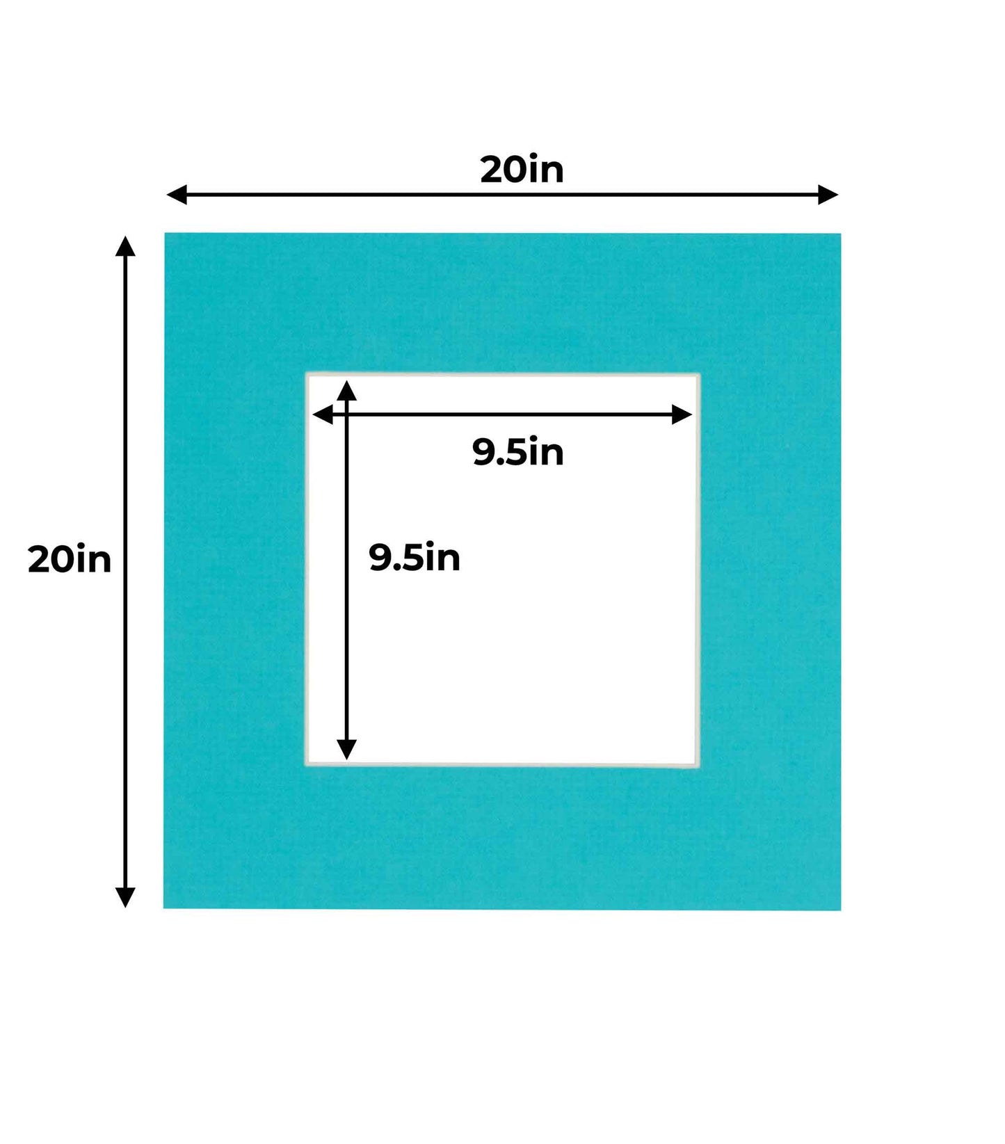 Pack of 25 Aquamarine Blue Precut Acid-Free Matboard Set with Clear Bags & Backings