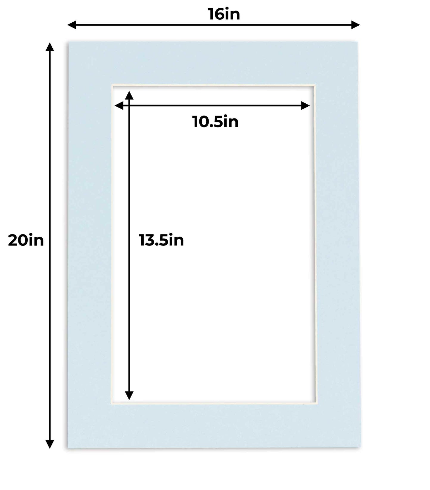 Pack of 10 Baby Blue Precut Acid-Free Matboard Set with Clear Bags & Backings